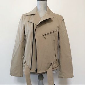 Adidas Y3 water repellant biker jacket in beige Yohji Yamamoto collaboration